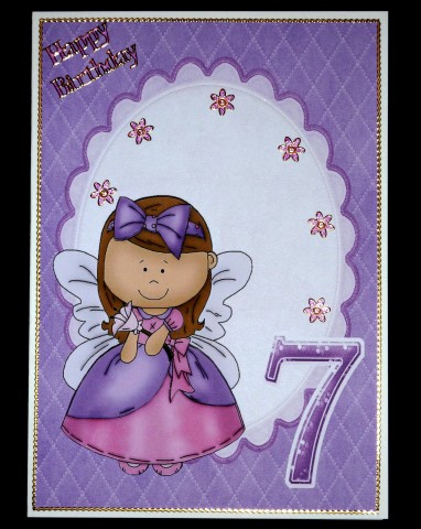 Pretty Purple Fairy in Purple Oval Frame 7 by Lynn Butters