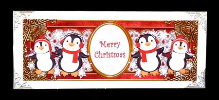 Red Penguins Merry Christmas Dl Topper by Lynn Butters
