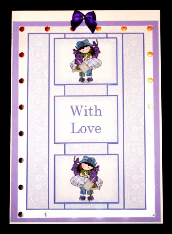 Cloey Loves Purple Flowers 3 Panel Fold Back by Lynn Butters