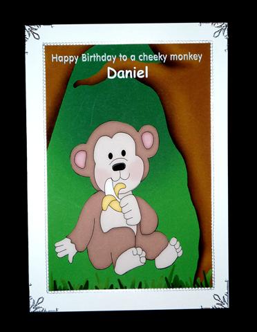 Happy Birthday to a Cheeky Monkey A4 by Lynn Butters