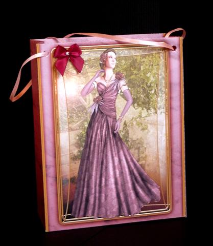 Art Deco Lady Rose Dark Pink Mini Bag by Lynn Butters