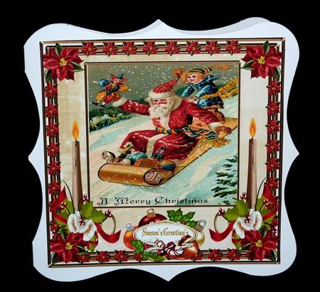 Christmas Sledging Vintage Topper by Lynn Butters