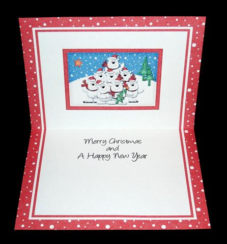 A5 Xmas Polar Bears Matching Insert by Lynn Butters