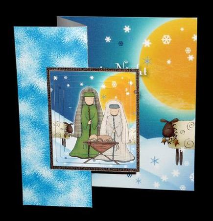 Silent Night Fold Back Card by Lynn Butters