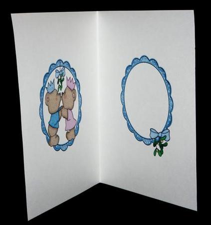 Kissing Christmas Special Couple Blue Insert by Lynn Butters