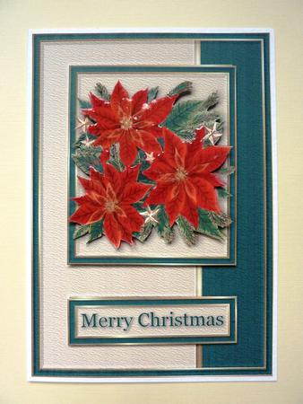 Poinsettias Card Front by Lynn Butters