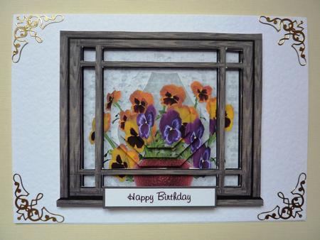 A Window with Pansies by Lynn Butters