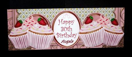 Pink Strawberry Cupcake 30th Birthday Large Dl Card Kit by Lynn Butters