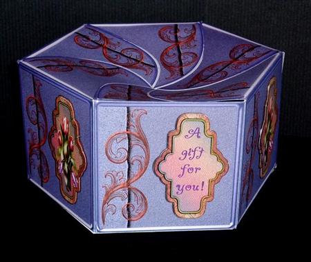 Purple Tulips Large Hexagonal Gift Box Mini Kit by Lynn Butters
