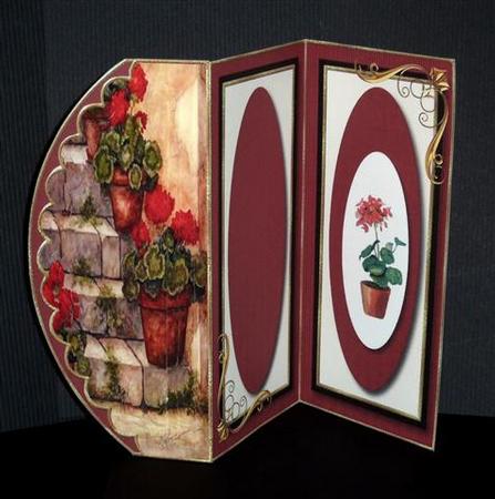 Geranium Scalloped Tri-fold Card Kit by Lynn Butters