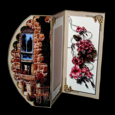 Stone House Scalloped Panel Tri-fold Card Kit by Lynn Butters
