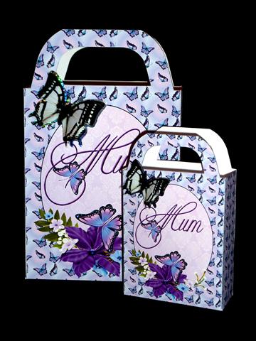 Purple Floral Butterfly Mum Gift Bag by Lynn Butters