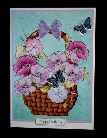 Watercolour Basket of Flowers Decoupage Mini Kit by Lynn Butters
