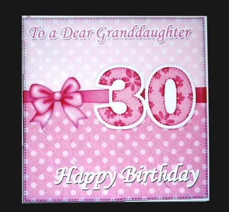 30th Birthday Granddaughter Felties Wavy Corner Side Stacker by Lynn Butters
