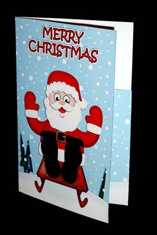 Xmas Sledging Santa Lottery Wallet Card by Lynn Butters