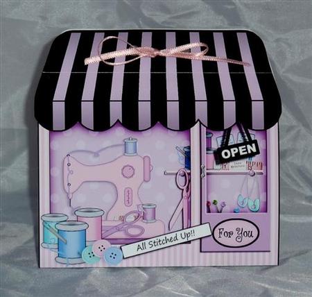3D Little Sewing Shop Treat or Favour Box Mini Kit by Lynn Butters