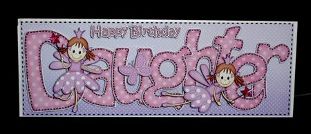 Large Dl Birthday Daughter Fairy Quick Card N 3D Decoupage by Lynn Butters