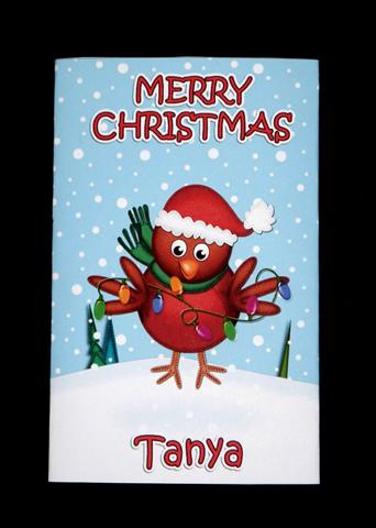 Christmas Robin's Xmas Lights Tanya Chocolate Wrapper by Lynn Butters