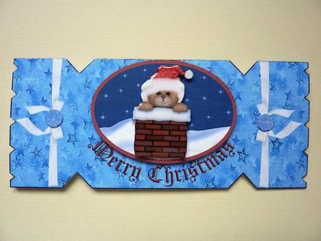 Merry Christmas Cracker Shaped Card by Lynn Butters