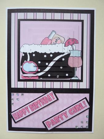Party Girl! Pyramid Card Front by Lynn Butters