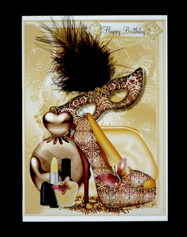 Ladies Night in Golds Card Topper by Lynn Butters
