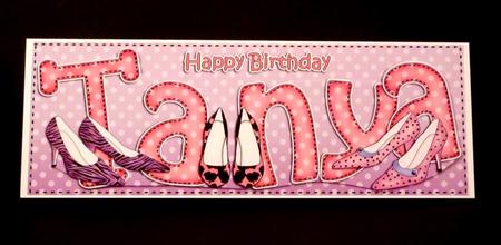 Birthday Tanya Large Dl Quick Card 3D Decoupage by Lynn Butters