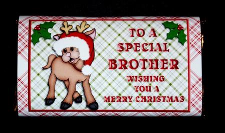 To a Special Brother Merry Christmas Chocolate Bar Wrapper by Lynn Butters
