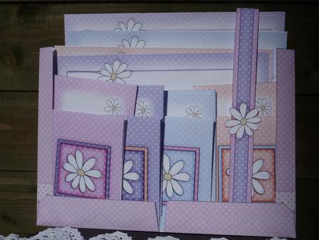 Pretty Daisy Stationery Set in Sorbet Strawberry Colours by Lynn Butters