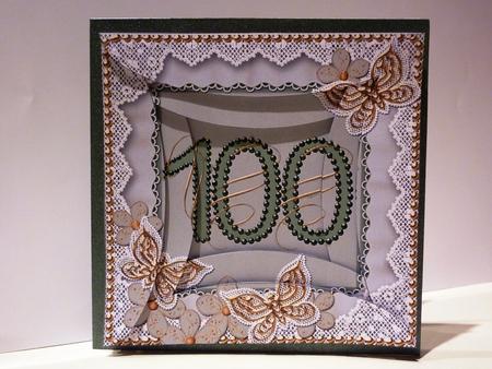 Vintage Green 100 Number 5inch Spiral Rounded Edge Stacker by Lynn Butters