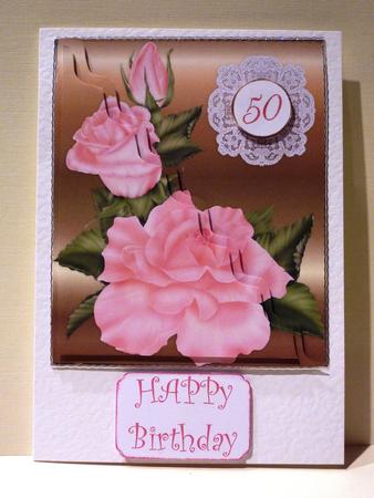 Roses on Gold Wavy Corner Stack with Various Numbers by Lynn Butters