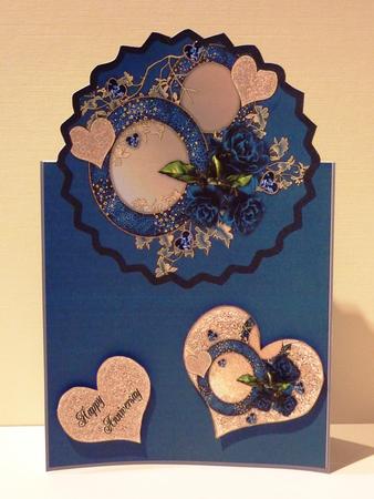 Blue Roses Verical Fold Back by Lynn Butters