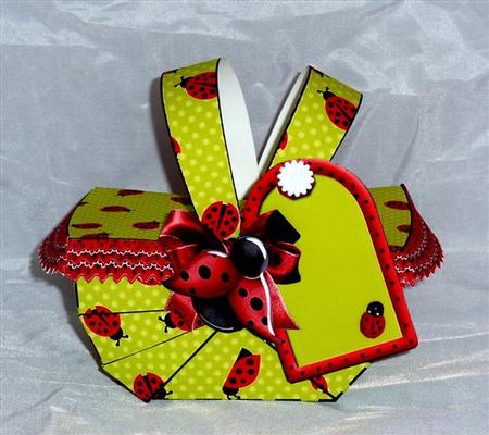 Lady Bug Picnic Basket Treat Holder by Lynn Butters