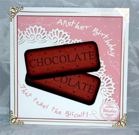 8 x 8 Bourbon Biscuits Birthday Mini Kit with 3D Decoupage by Lynn Butters