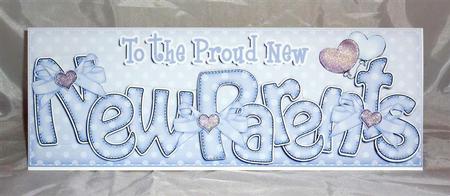 Large Dl New Parents Felties Card & 3D Decoupage by Lynn Butters