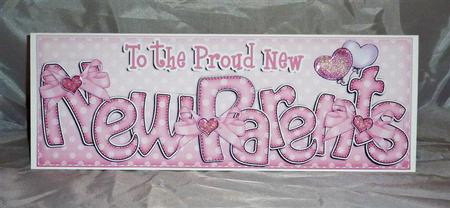 Large Dl New Parents Felties Card & 3D Decoupage by Lynn Butters
