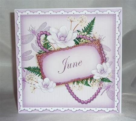 Lilac Magnolia June 8in Vintage Decoupage Topper by Lynn Butters