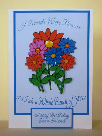 If Friends Were Flowers Quick Card with Decoupage by Lynn Butters