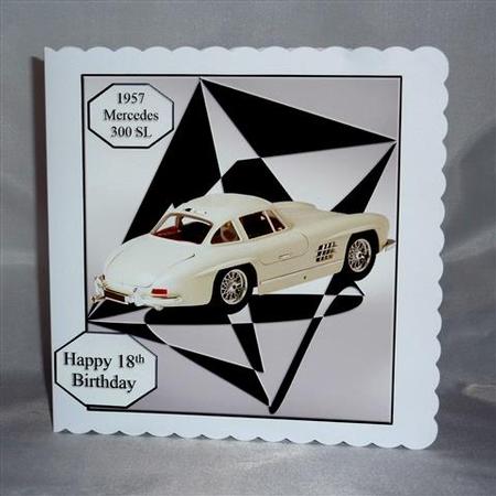 1957 Mercedes Card Top Abstract & Black and Grey Tags by Lynn Butters