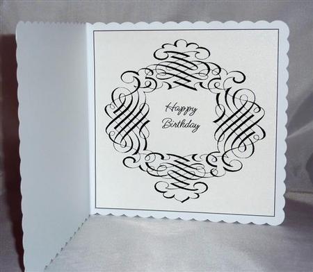 Insert for 8 Inch Card-scroll Frame-happy Birthday White by Lynn Butters