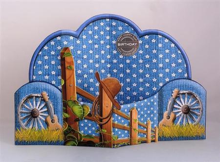 Country Denim Pop Out Card & Envelope by Lynn Butters