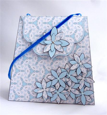 Large Gift Handbag - Blue Trilobal by Lynn Butters
