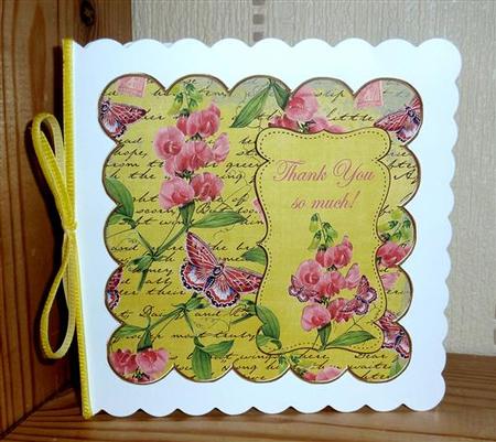 Lemon Sweetpea Thank You 8in Scallop Topper by Lynn Butters