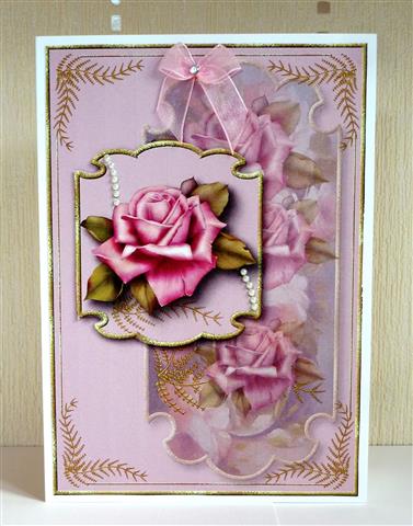 Majestic Pink Rose Corner Stacker Topper 2 by Lynn Butters