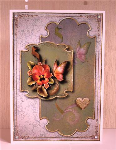 Majestic Pansy Corner Stacker Topper 3 by Lynn Butters