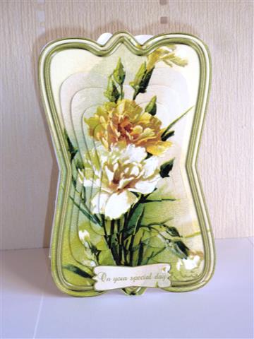 Beautiful Painted Carnations Shaped Card Mini Kit by Lynn Butters