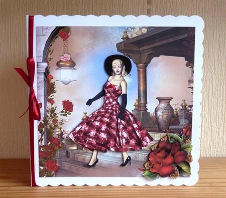 1950's Red & Gold Rose Lady Mini Kit by Lynn Butters