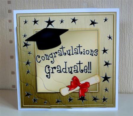 Congratulations Graduate Wavy Corner Side Stacker Topper by Lynn Butters