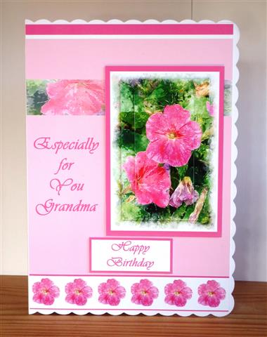 Petunias Especially for You Grandma - A5 by Lynn Butters