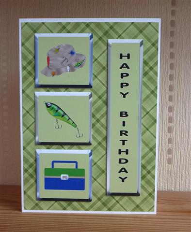 Fishing Theme Decoupage Card by Lynn Butters