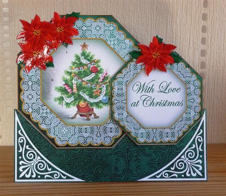 Elegant Tree Gr Love at Christmas Double Octagon Card Kit by Lynn Butters